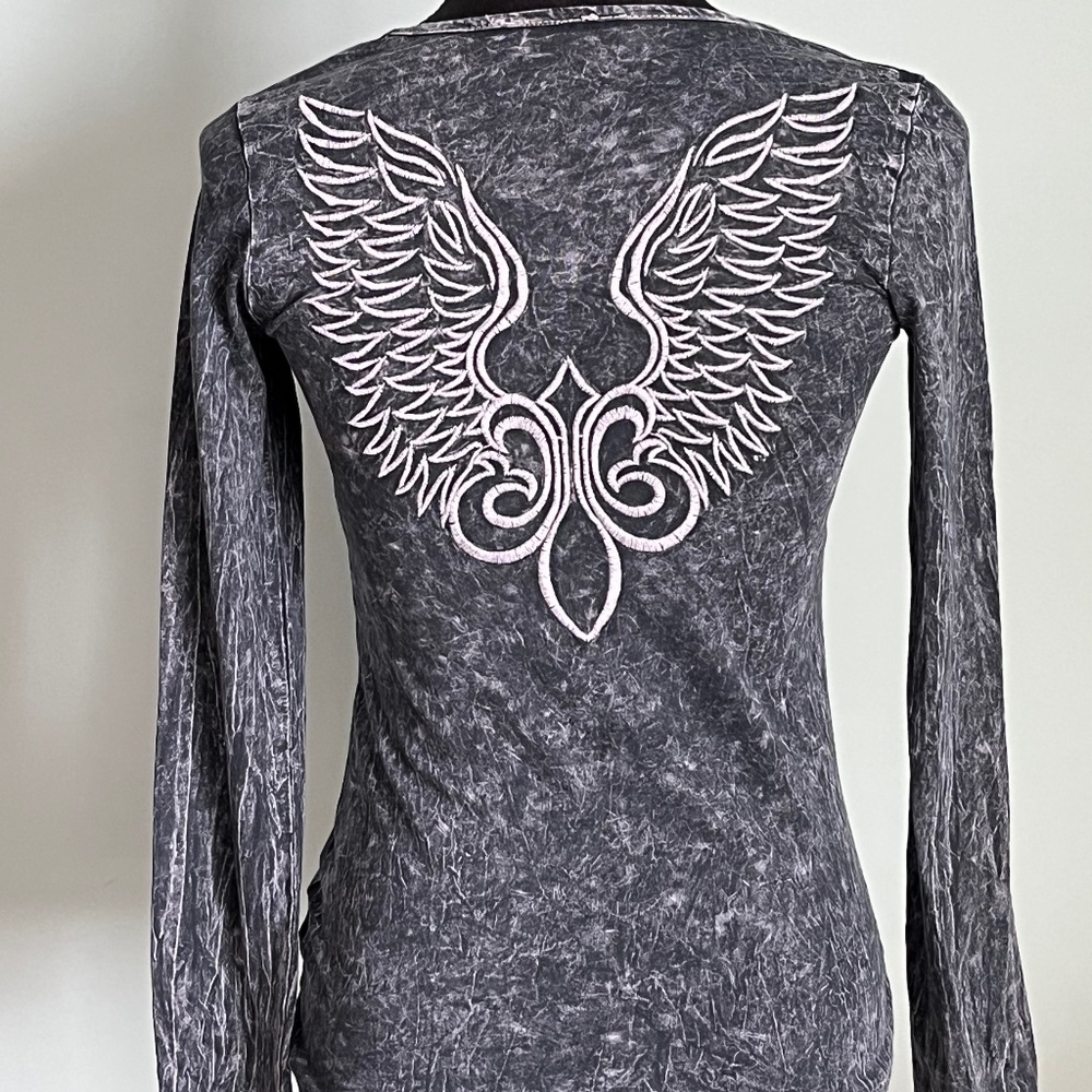 Urban X Long Sleeved Distressed Look Henley S